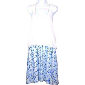 Victoria Secret White with blue Floral Dress  Women's Size L